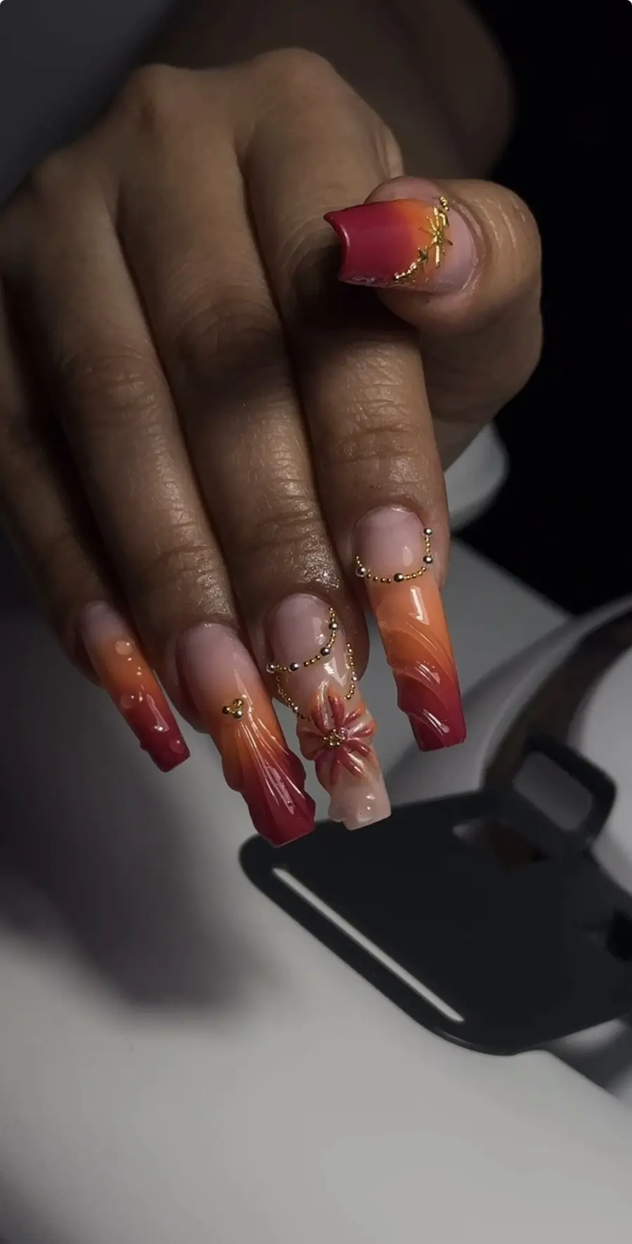 Sunset ombré with gold